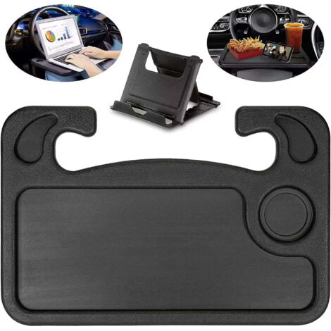 Vassoio per volante Tavolino da pranzo per auto Vassoio per volante progettato per chi viaggia spesso, compatibile con la maggior parte dei volanti (nero)