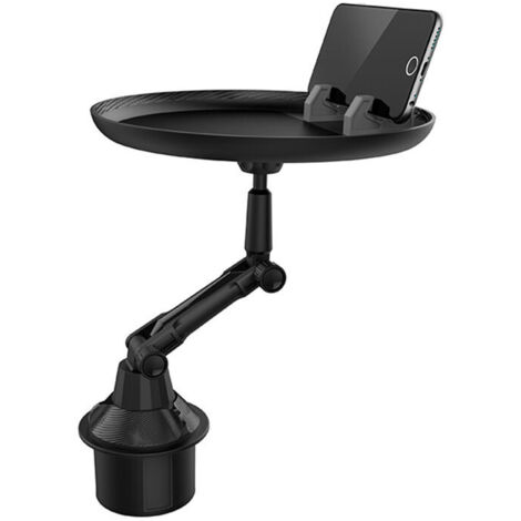 Vassoio portabicchieri per auto KZQ, tavolino per mangiare con scomparto per cellulare, vassoio girevole a 360° regolabile universalmente per veicoli