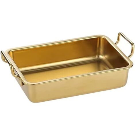 Vassoio portaoggetti multifunzione in acciaio inossidabile 304 dorato per barbecue (15,4 x 11,4 x 3,5 cm)