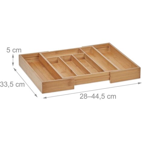 Vassoio portaposate in bambu organizer regolabile per cassetti