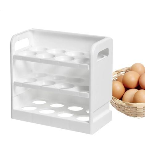 Vassoio portauova impilabile compatto da 2 pezzi, contenitore leggero per uova da frigorifero, vassoio portauova da frigorifero, contenitore portauova impilabile 7,48 x 8,07 x 3,94" per conservare e c
