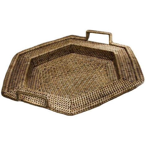 Vassoio rattan birman esagonale 2m cm44x50h7-10
