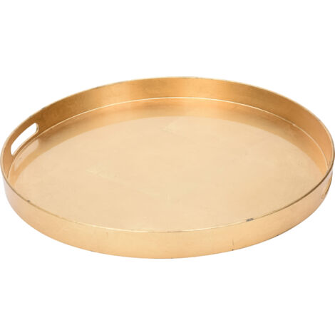 VASSOIO ROTONDO, CON MANIGLIE, 46CM, COLORE ORO