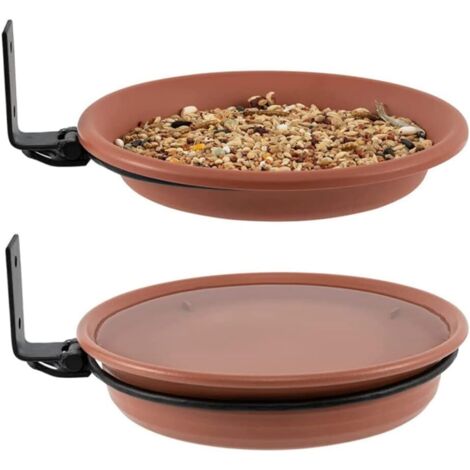 Vassoio rotondo Mangiatoia per uccelli Fontane sospese per vasca da bagno per uccelli Mangiatoia per colibrì per finestra esterna Patio Balcone Giardino Confezione 2