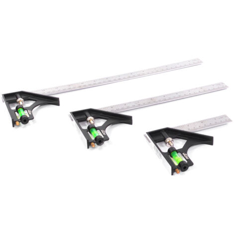 Vaunt 3 Piece Combination Square Set Rust Resistant Stainless Steel V1449000