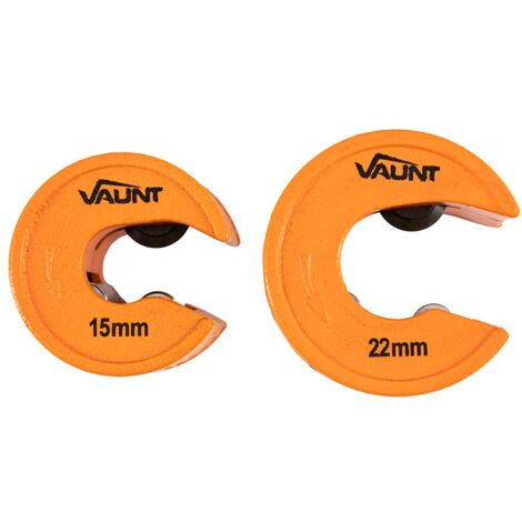Vaunt Copper Pipe Cutter Double Pack 15mm and 22mm Plumbers Pipe Slice V1429000