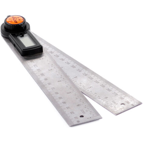 Vaunt Digital Angle Rule 400mm Clear Metric Imperial Scales 360 Degree V1501000