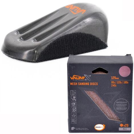 Vaunt Hand Shaped Sanding Block x25 125mm MESH Sanding Sheets V1439000 X1357013