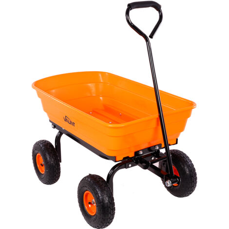 Vaunt Heavy Duty 75L Tipping Garden Cart Wheelbarrow Dump Tip Trolley Trailer