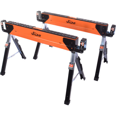 Vaunt Heavy Duty Adjustable Height Saw Horse Twin Pack Load Capacity 1,180kg