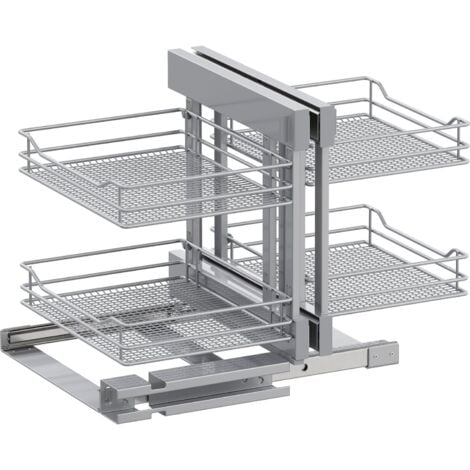 VAUTH-SAGEL Saphir - Set für Küchenunterschränke mit KB 1200mm - Korbablage aus Stahldraht, Stahl pulverbeschichtet silberfärbig