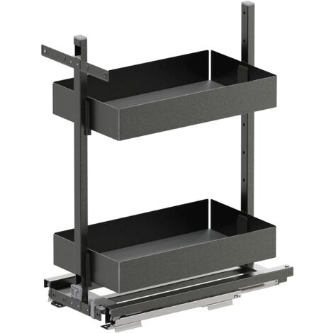 Vauth Sagel VS Cor Flex Eckschrank Auszug Set Essentio für Küchenunterschränke mit KB 300mm inklsusive Ablage mit Antirutschmatte, lava