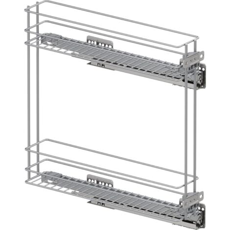 Vauth-Sagel VS SUB Slim Drahtkorb Classic - Rack Unterschrankauszug für KB 150mm - Korbablage aus Stahldraht, Stahl silber