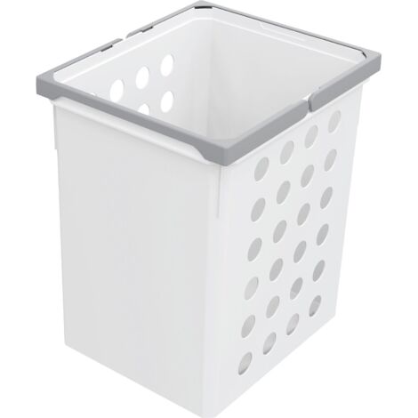 Vauth Sagel Wäschesammler 21l Wash - praktischer Wäschekorb schmal mit optimaler Luftzirkulation, Wäschekorb Plastik, 39 Liter Weiß
