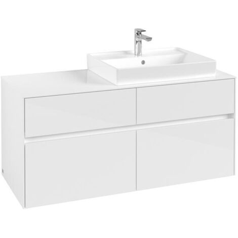 VB Lavabo US Collaro 1200x548x500mm 4 Éviers Lavabo en re Glossy White