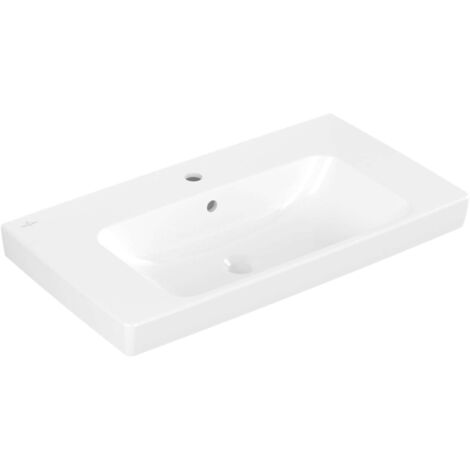 VB Waschbecken Architectura 800x445mm Rechteck 1HL. mit Überlauf Weiß Alpin