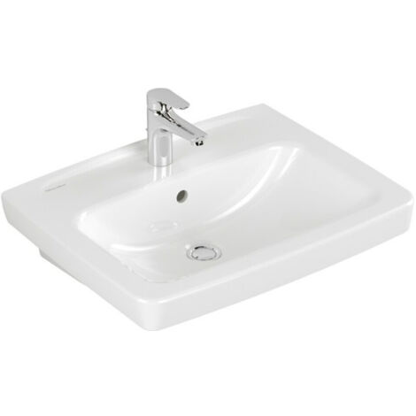 VB Waschbecken Newo 600x470mm Eckig 1HL. mit Überlauf Weiß Alpin
