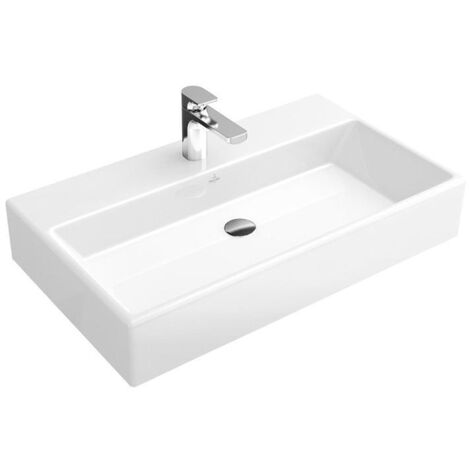 V&B Waschtisch Memento 80cm m.Ü. mittleres HL durchgest. 5133 8L 01 weiß