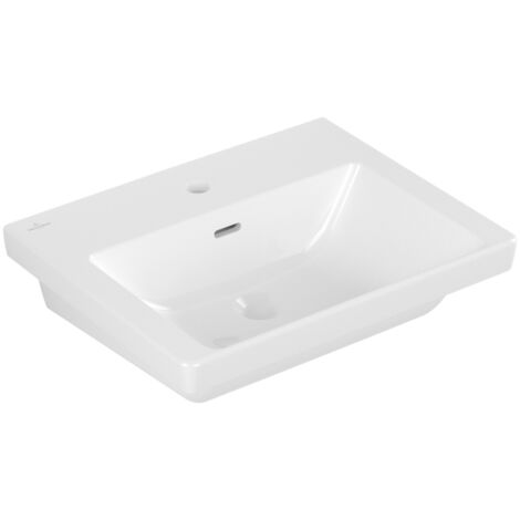 V&B Waschtisch Subway 3.0 55x44cm, eck., m 1 HL/mit Überlauf, weiß