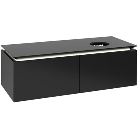 V&B Waschtischunterschrank Legato 120x38x50cm, WT R, m LED, bl ma Lac