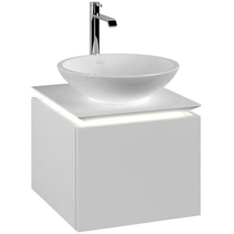 V&B Waschtischunterschrank Legato 45x38x50cm, WT m, m LED, wh. ma