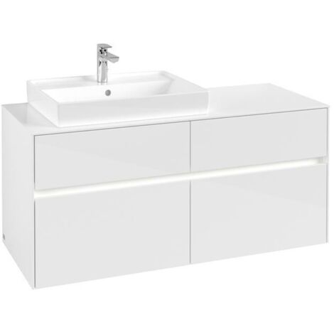 VB WTUS Collaro B0 1200x548x500mm avec 4 façades WT en blanc brillant