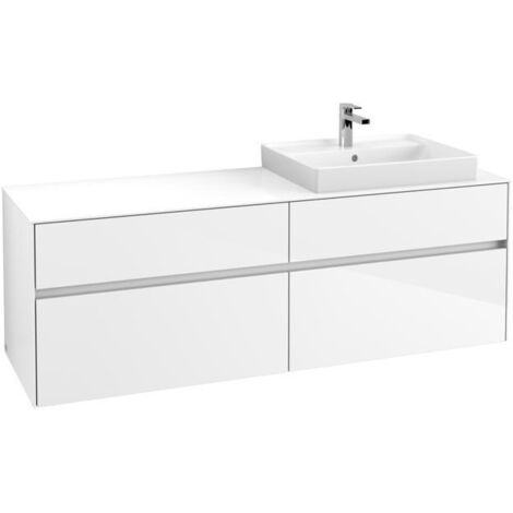 VB WTUS Collaro C023B0 1600x548x500mm avec 4 côtés WT en blanc brillant