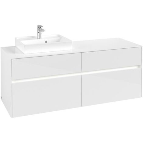 VB WTUS Collaro C074B0 1400x548x500mm m. Bel. 4 Ausz. WT li Blanc brillant