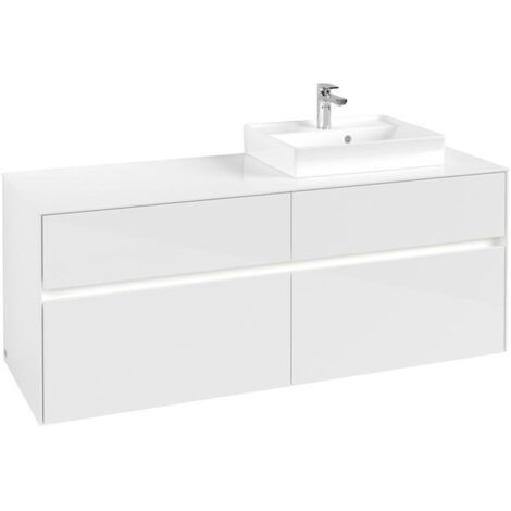 VB WTUS Collaro C075B0 1400x548x500mm m. Bel. 4 Ausz. WT re Blanc brillant