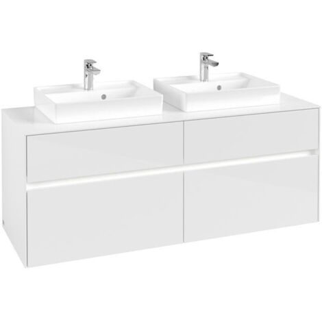 VB WTUS Collaro C076B0 1400x548x500mm avec support. 4 étagères pour 2 WT Blanc brillant