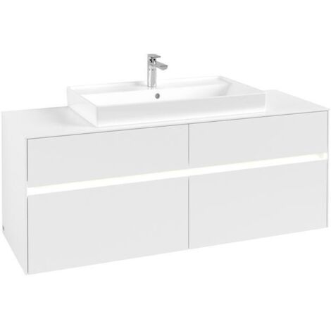 VB WTUS Collaro C088B0 1400x548x500mm avec support 4 pièces WT avec poignée Blanc Mat