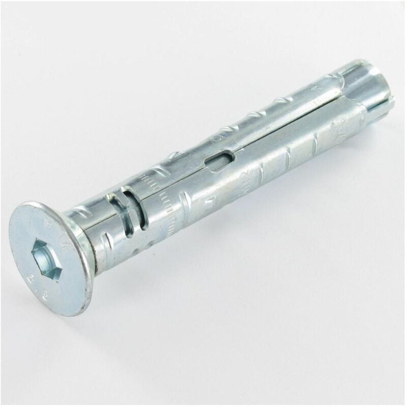 Vis Express - Goujon Ancrage Cheville metal 12X75 Vis M8X80 Acier zingué-50 pièces