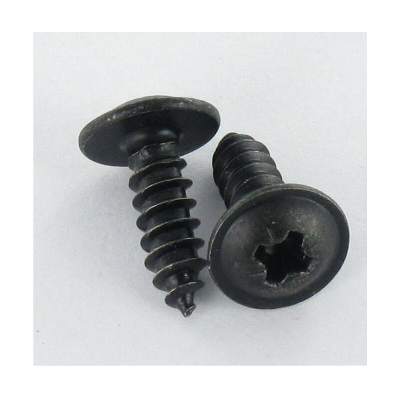 Vis tôle Poelier tête ronde large Tête ronde large Pozi 4.8X38 Acier zingué noir-200 pièces