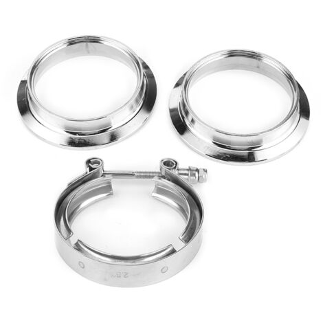 VBand 2,5-Zoll T304 Edelstahl-Flanschschellen-Set für Turbo-Auspuffrohre