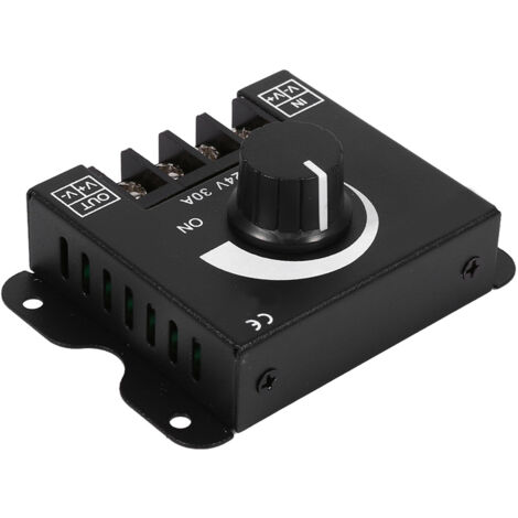 VBESTLIFE LED-Lichtstreifen-Dimmer, DC 12V-24V 30A PWM-Dimm-Controller mit Knopf-Controller, zum Einstellen der Helligkeit Ein-/Aus-Schalter