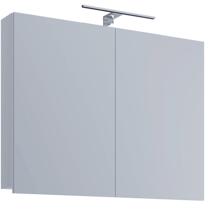 Ebuy24 - VCB1 Armoire de toilette murale avec miroir 80 cm, éclairage inclus, blanc.