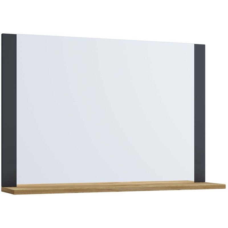 VCB10 Maxi Armoire de toilette murale avec miroir avec 1 tablette de rangement, imitation chêne miel.