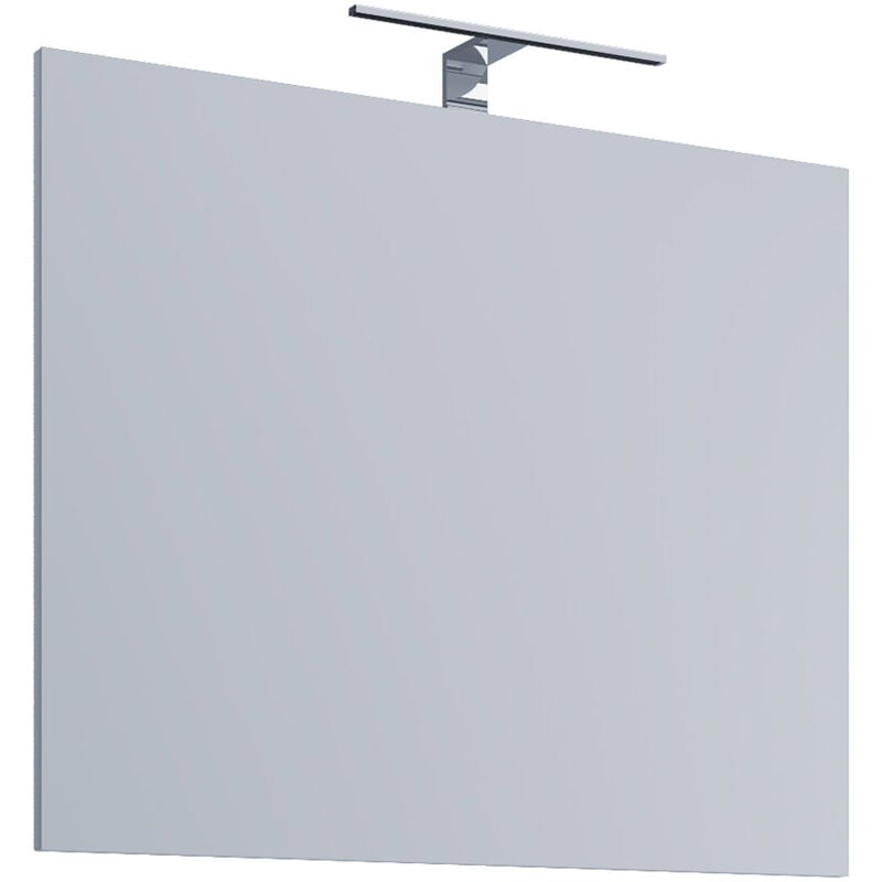 VCB2 Miroir de salle de bain, miroir 80 cm, éclairage inclus, blanc.