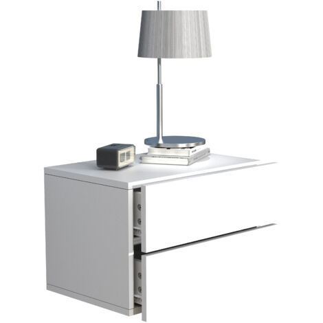VCM Armadio notturno  Cassetto da parete  Parete  Comodino  Dimensioni ca. A. 30 x L. 45 x P. 32 cm - Usal L 45 cm (Bianco)