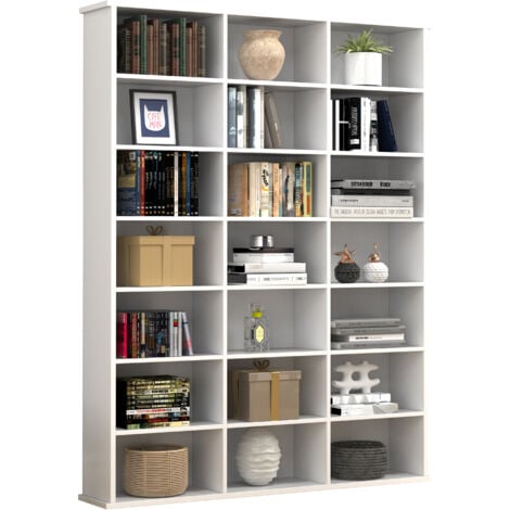 EBUY24 Scaffale Libreria Media Scaffale Divider Decorazione Scaffale Megosa M (Bianco)