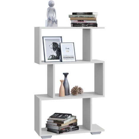 VCM Wood Room Divider Stand Mensola Libreria Decorazione Libri Stand Scaffale Palusa M (Bianco)