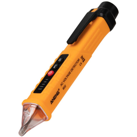 VD802 Testeur de détecteur de tension CA sans contact 12 V-1000 V Style stylo Indicateur électrique LED Capteur de détecteur de tension de sortie Blanc
