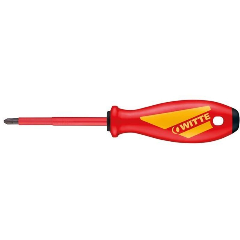 VDE Phillips screwdriver - Witte - Length 100 mm - Three-point - Module 2 - Precision - Professional quality