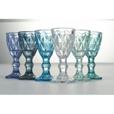 VDE TIVOLI 1996 Prisma Ocean Set 6 Liquorini In Vetro 45 Ml