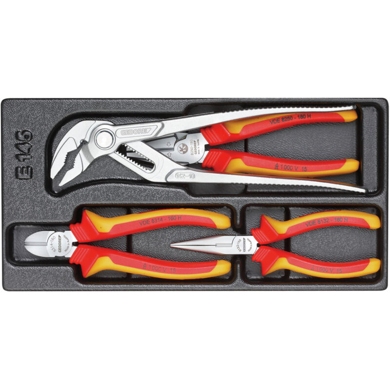 Image of 1500 es-vde 145 VDE-Zangen-Sortiment in 1/3 ES-Modul