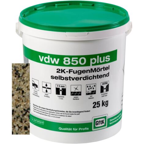 vdw 850 plus 2K-Fugenmörtel 25kg selbstverdichtend Steingrau