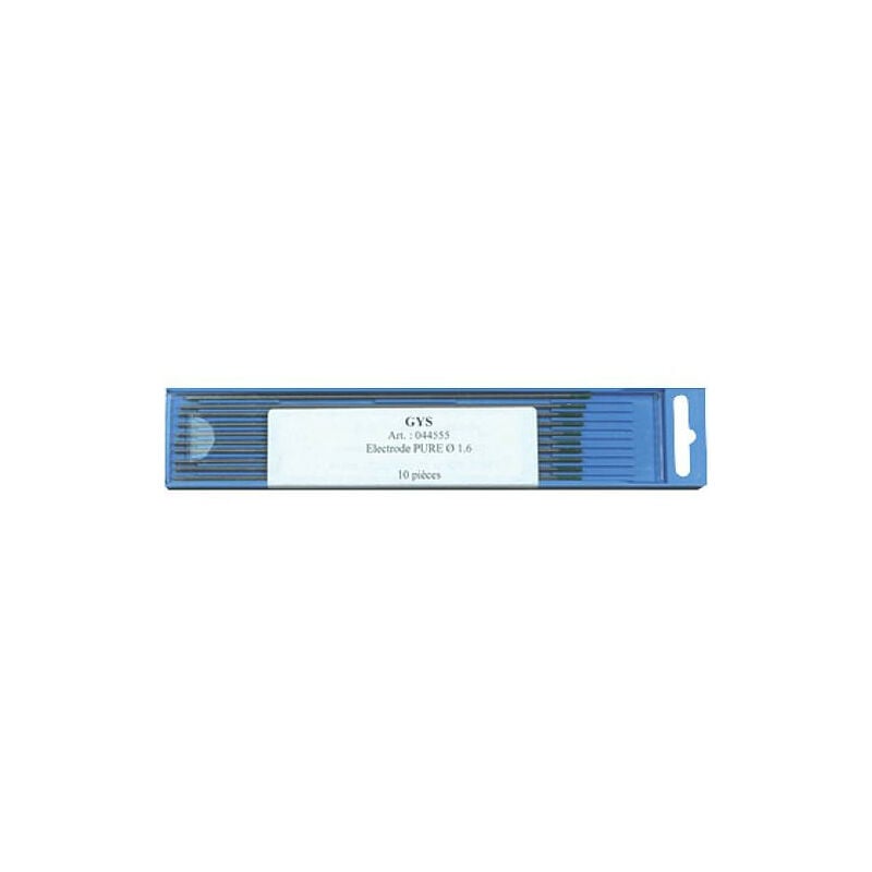 GYS - ve : 10 electrode en tungstene (vert) wig alu, 150 mm, d : 1,6mm pour wig onduleur de soudage