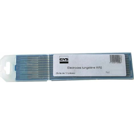 VE10 electrode en tungstene (bleu) acier compatible, inox, alu (AC/DC) 150mm,WR2, D1,6 CC/CA