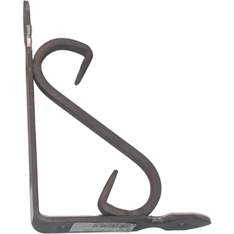 VECA - REGGIMENSOLA IN FERRO BATTUTO PERARREDO CASA 20CM - COLORE NERO ANTICATO