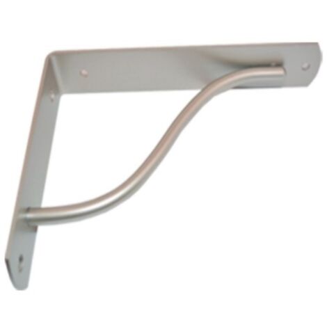 VECA - REGGIMENSOLA LINEA CURVA PER ARREDO CASA IN ZAMA 12CM - COLORE NICKEL SATINATO